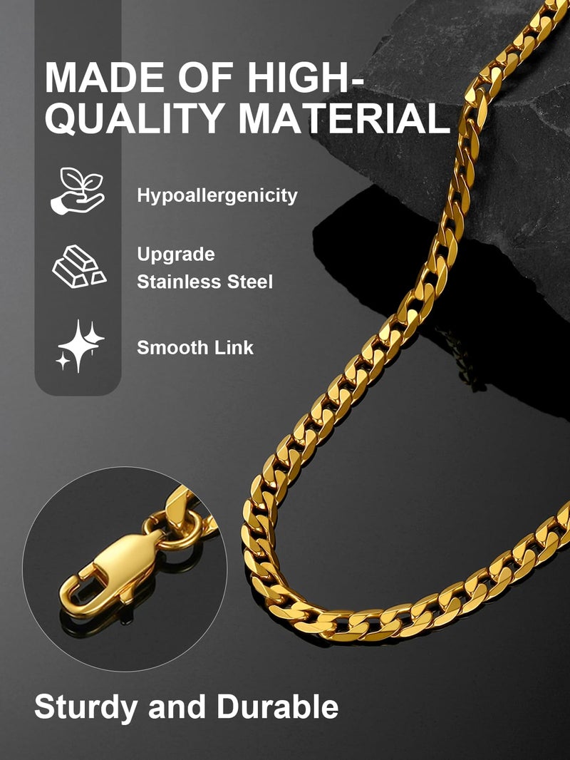 ChainsPro Gold Plated Chains Hiphop Necklaces Metal Stainless Steel Jewelry 22 inch Choker Golden - Image 5
